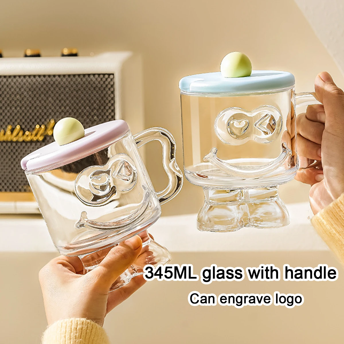 (Can Engrave Logo) 345ML Children's Crystal Glass Water Cup With Handle, Household Coffee Cup With Lid, Milk Glass, Juice Cup
(Can Engrave Logo) 345ML Children's Crystal Glass Water Cup With Handle, Household Coffee Cup With Lid, Milk Glass, Juice Cup