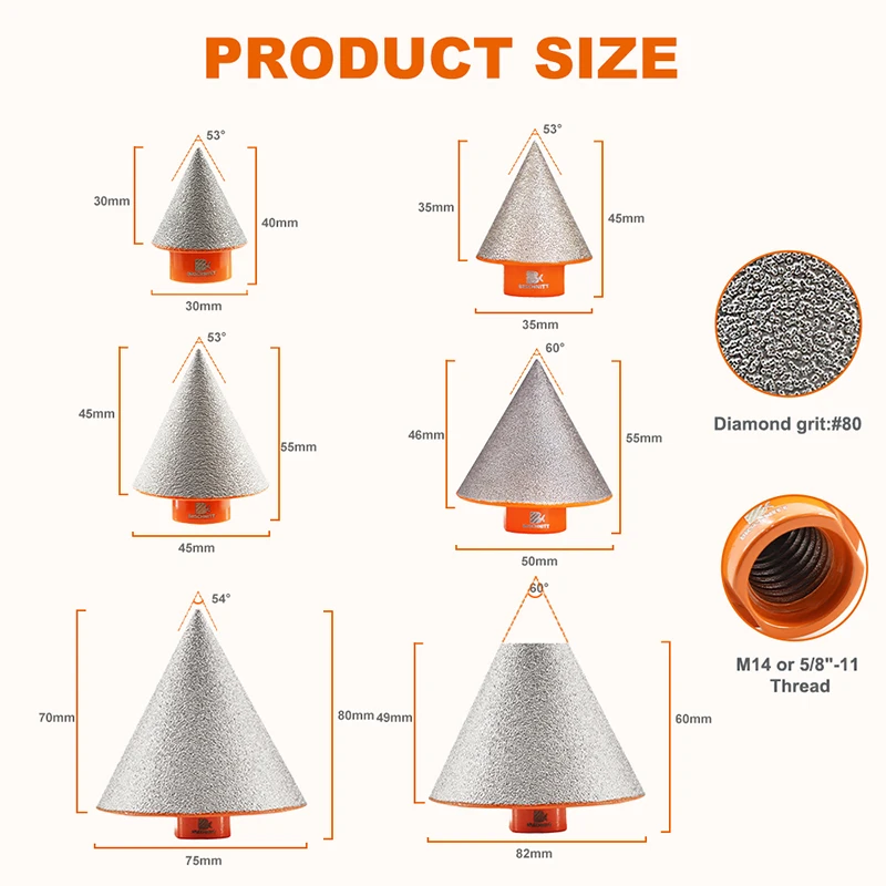 BRSCHNITT Diamond Chamfering Bits 1PC Milling Bit for Ceramic Marble Granite Tile Crown Beveling 35/50/75 Diameter
BRSCHNITT Diamond Chamfering Bits 1PC Milling Bit for Ceramic Marble Granite Tile Crown Beveling 35/50/75 Diameter