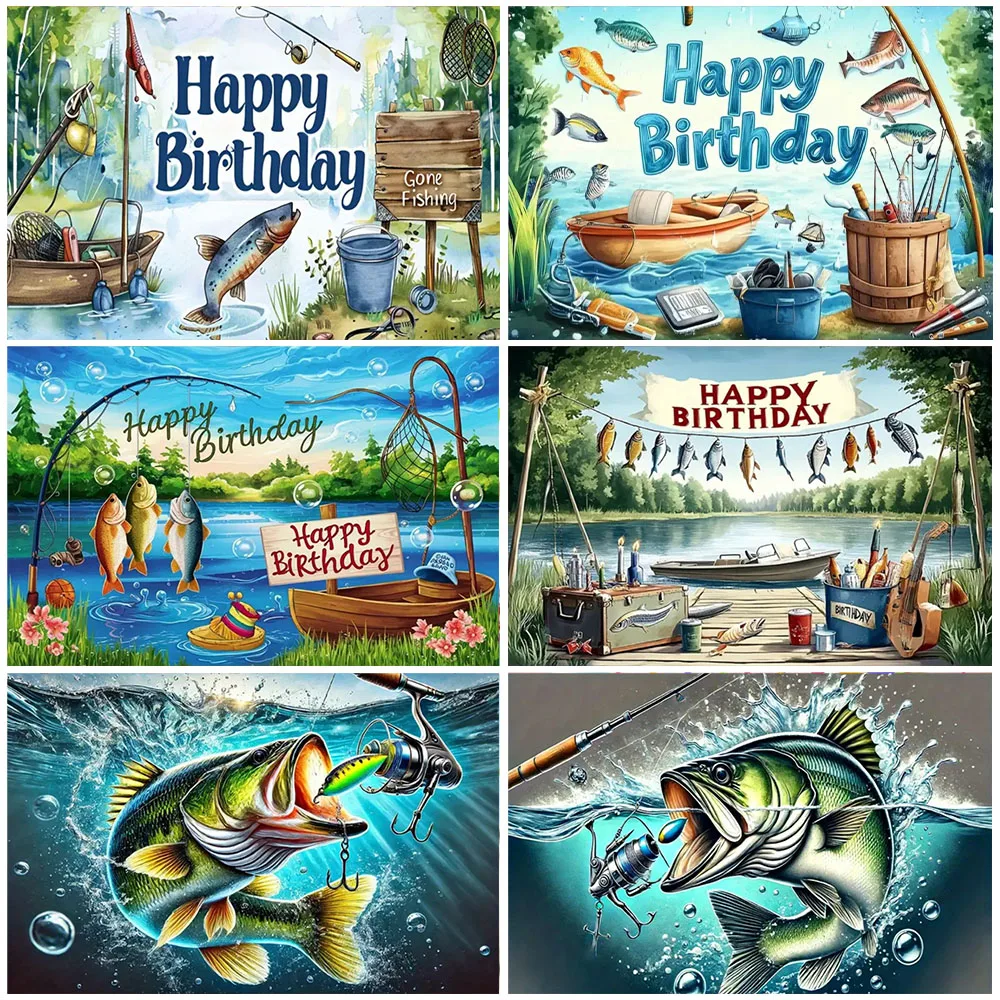 Ocean Fishing Theme Backdrop Fish Fishing Rod Fisherman Lake Boat Party Decorations Photography Background Man Birthday Gifts 
Ocean Fishing Theme Backdrop Fish Fishing Rod Fisherman Lake Boat Party Decorations Photography Background Man Birthday Gifts