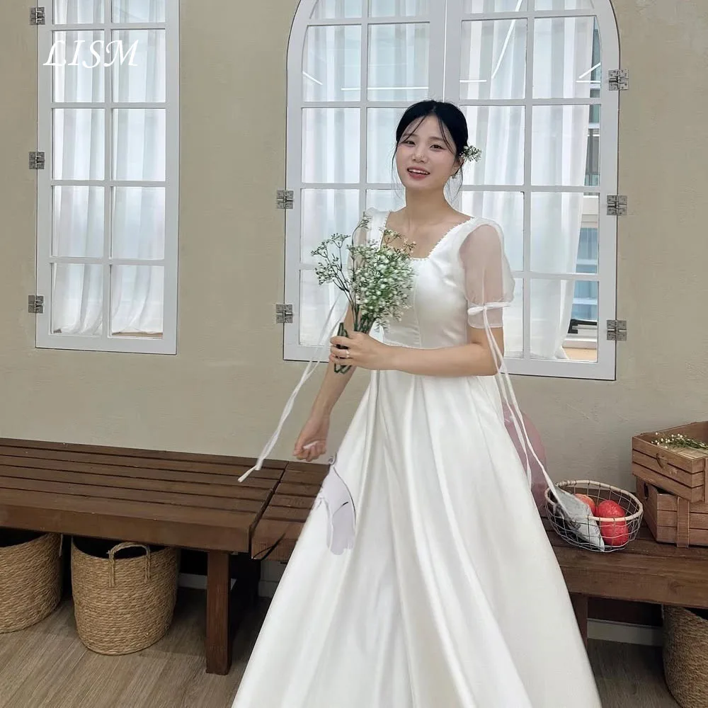 LISM Square Collar Short Sleeves Korean Wedding Dresses Photo Shoot Customized A Line Bridal Self-Wedding Snap Dresses
LISM Square Collar Short Sleeves Korean Wedding Dresses Photo Shoot Customized A Line Bridal Self-Wedding Snap Dresses