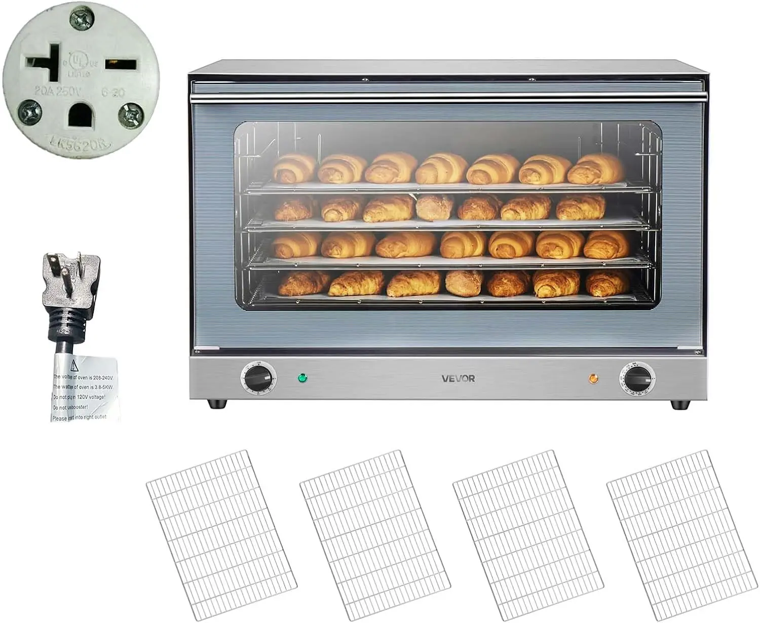 Commercial Convection Oven 4 24 cu ft Countertop Oven for Full Size Pans Electric Convection Ovens with 4 Racks 360 Hot Air
Commercial Convection Oven 4 24 cu ft Countertop Oven for Full Size Pans Electric Convection Ovens with 4 Racks 360 Hot Air