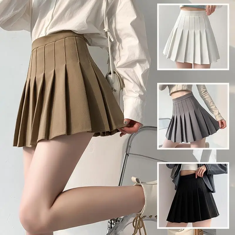 Khaki Short Skirt Women's High Waist Slimming Spring Summer Autumn Style School Uniform Skirt Polyester Fabric
Khaki Short Skirt Women's High Waist Slimming Spring Summer Autumn Style School Uniform Skirt Polyester Fabric