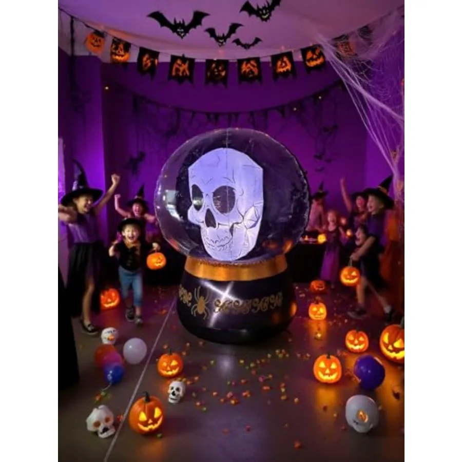Halloween Inflatable Crystal Ball Decoration - Magical Skull Ball with LED Light Halloween Ball Inflatable for Porch Holiday Ga
Halloween Inflatable Crystal Ball Decoration - Magical Skull Ball with LED Light Halloween Ball Inflatable for Porch Holiday Ga