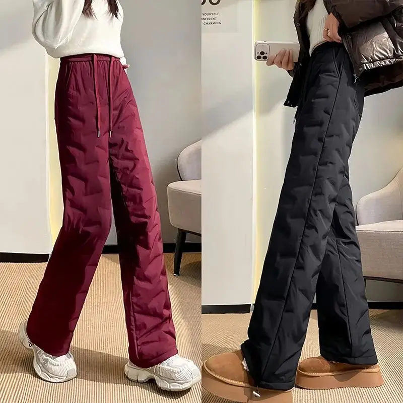 Thickened Straight Leg Cotton Pants Women's Outerwear Winter New Style Windproof Coldproof Wide Leg Warm Slimming Trendy
Thickened Straight Leg Cotton Pants Women's Outerwear Winter New Style Windproof Coldproof Wide Leg Warm Slimming Trendy