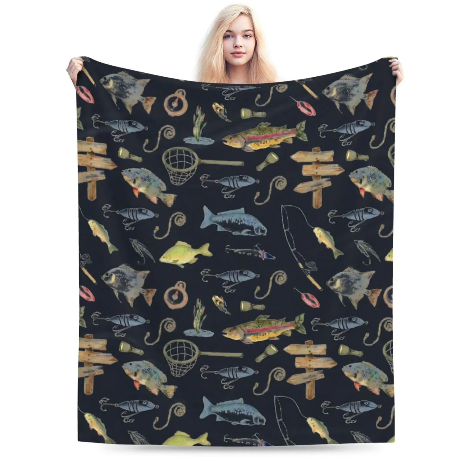 Fishing Tackle Pattern Flannel Fleece Throw Blanket Ultra Soft Warm Cozy
Fishing Tackle Pattern Flannel Fleece Throw Blanket Ultra Soft Warm Cozy