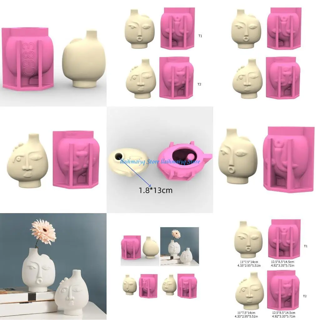 573B Abstract Face Vase Molds for Concrete Flower Pots and Artistic Pen Holders
573B Abstract Face Vase Molds for Concrete Flower Pots and Artistic Pen Holders
