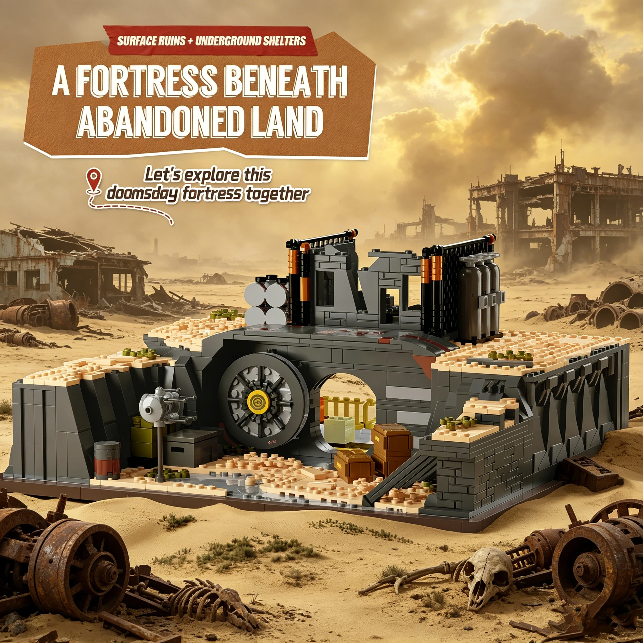 1739PCS Wasteland Underground Fortress Building Blocks Ruins Shelter Apocalypse Model Bricks Desktop Ornament Educational Toys
1739PCS Wasteland Underground Fortress Building Blocks Ruins Shelter Apocalypse Model Bricks Desktop Ornament Educational Toys