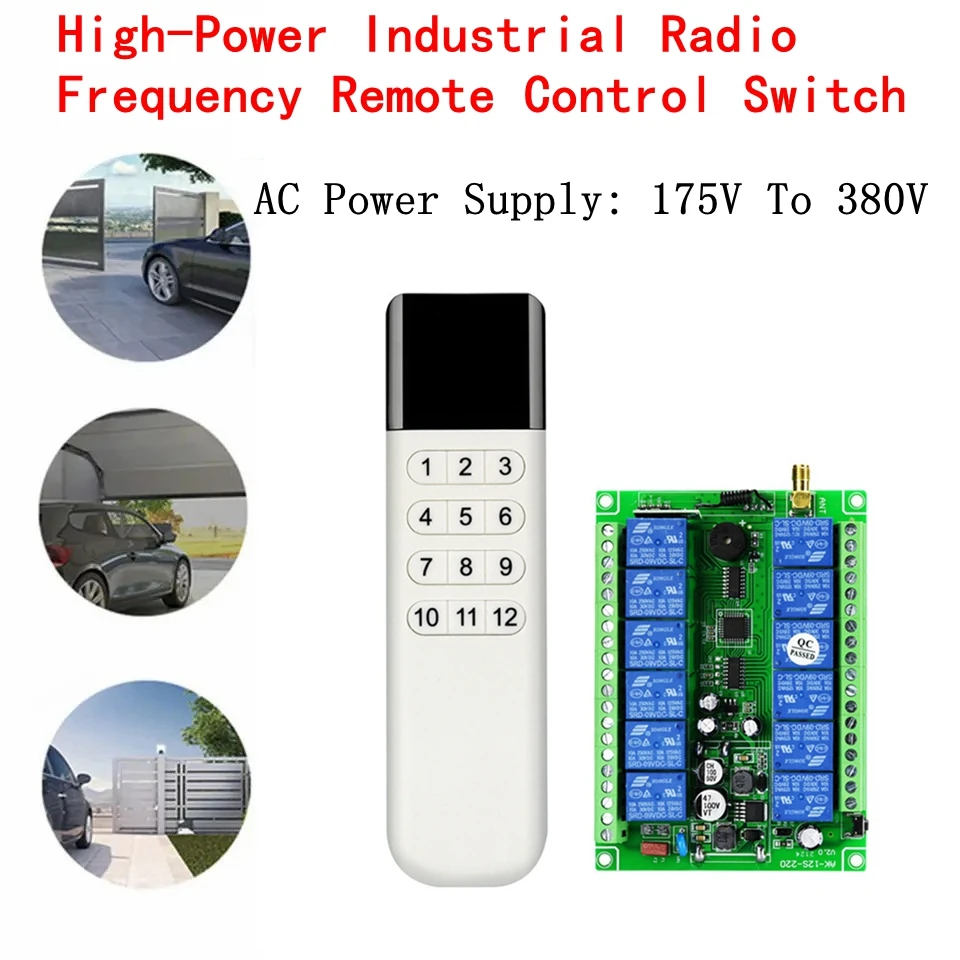 433MHz 12CH Wireless Remote Control Switch, DC12V ~48V, Is Used For Power Supply In Distribution Boxes And Power-Off Of Lamps
433MHz 12CH Wireless Remote Control Switch, DC12V ~48V, Is Used For Power Supply In Distribution Boxes And Power-Off Of Lamps