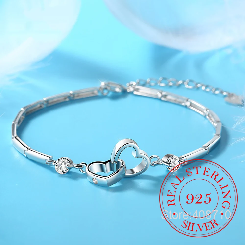 925 Sterling Silver Bracelets Bangles Charms Heart for Women Valentine's Days Cubic Zircon Wedding Love Couple Jewelry
925 Sterling Silver Bracelets Bangles Charms Heart for Women Valentine's Days Cubic Zircon Wedding Love Couple Jewelry