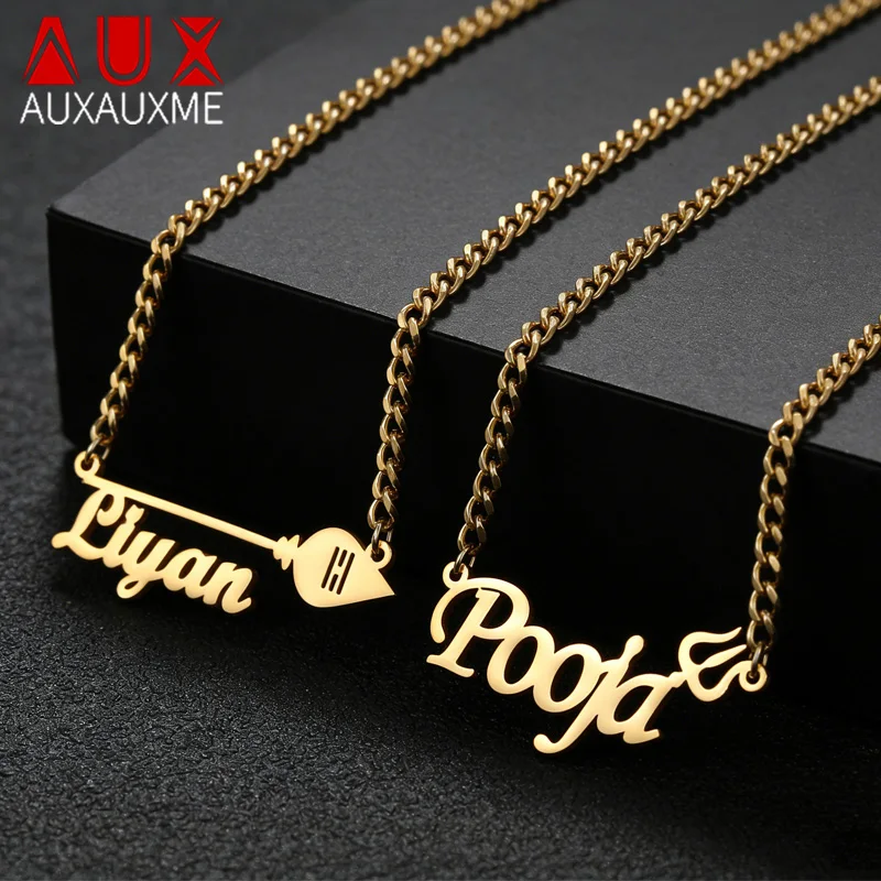 Auxauxme Custom Name Necklace for Men Women Stainless Steel Personalized Amulet Arrow Pendant Thick Chain Jewelry Birthday Gifts
Auxauxme Custom Name Necklace for Men Women Stainless Steel Personalized Amulet Arrow Pendant Thick Chain Jewelry Birthday Gifts