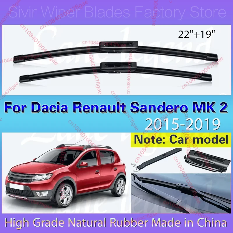 For Dacia Renault Sandero MK 2 2015 - 2019 Car Wiper Blades Windshield Windscreen Front Window Blades 22"+19" Car Accessories
For Dacia Renault Sandero MK 2 2015 - 2019 Car Wiper Blades Windshield Windscreen Front Window Blades 22"+19" Car Accessories