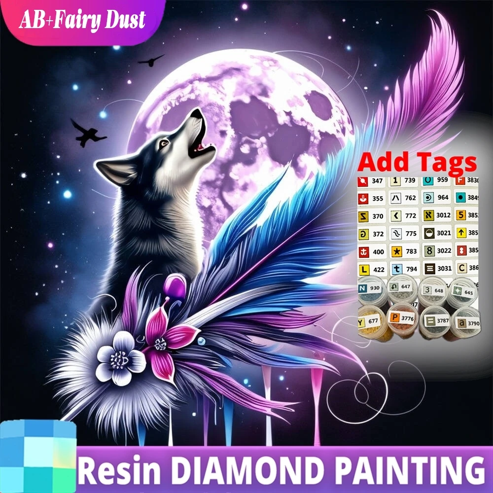 Resin AB Fairy Dust Diamond Mosaic Wolf Animal Dog New Arrival Feather Painting Moon DIY Acrylic Craft Supplies Handmade Hobby
Resin AB Fairy Dust Diamond Mosaic Wolf Animal Dog New Arrival Feather Painting Moon DIY Acrylic Craft Supplies Handmade Hobby