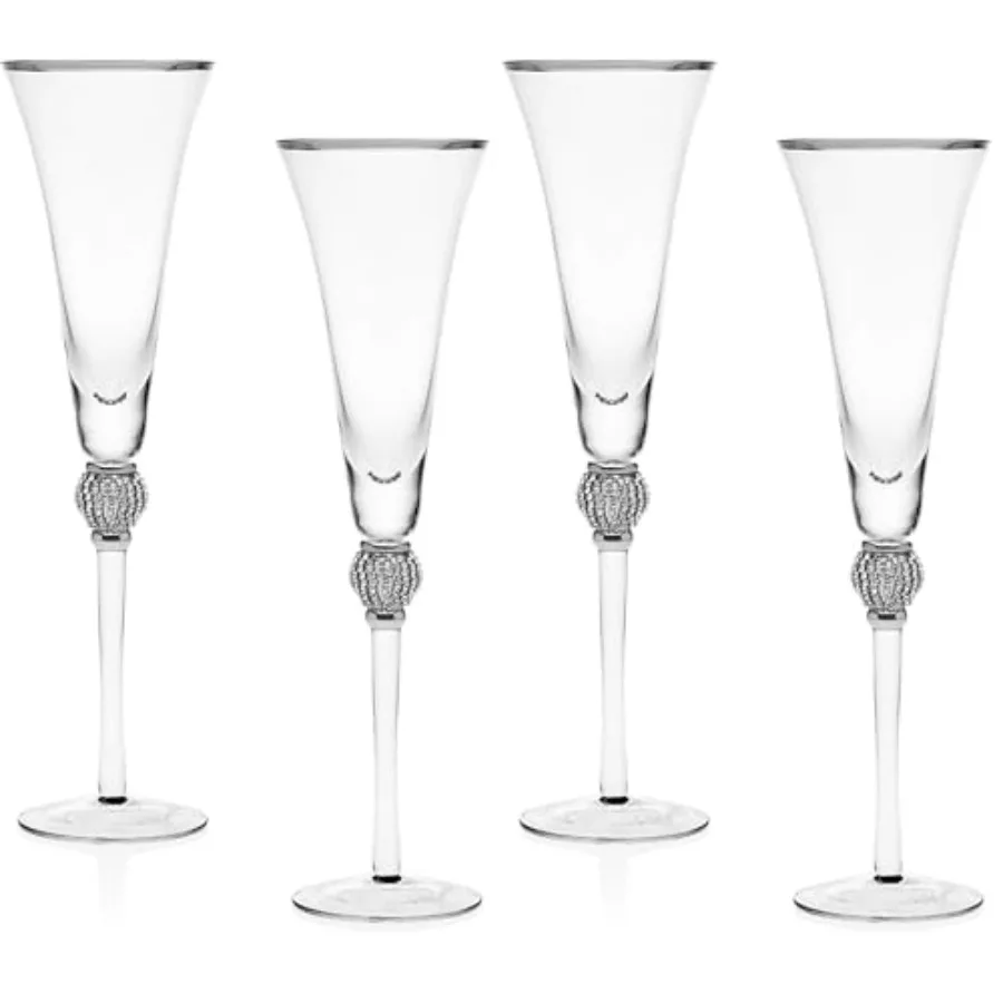 Trumpet Flutes Champagne Glasses Wedding Toasting Glasses Platinum Diamond - Set of 2 Pack of 2
Trumpet Flutes Champagne Glasses Wedding Toasting Glasses Platinum Diamond - Set of 2 Pack of 2