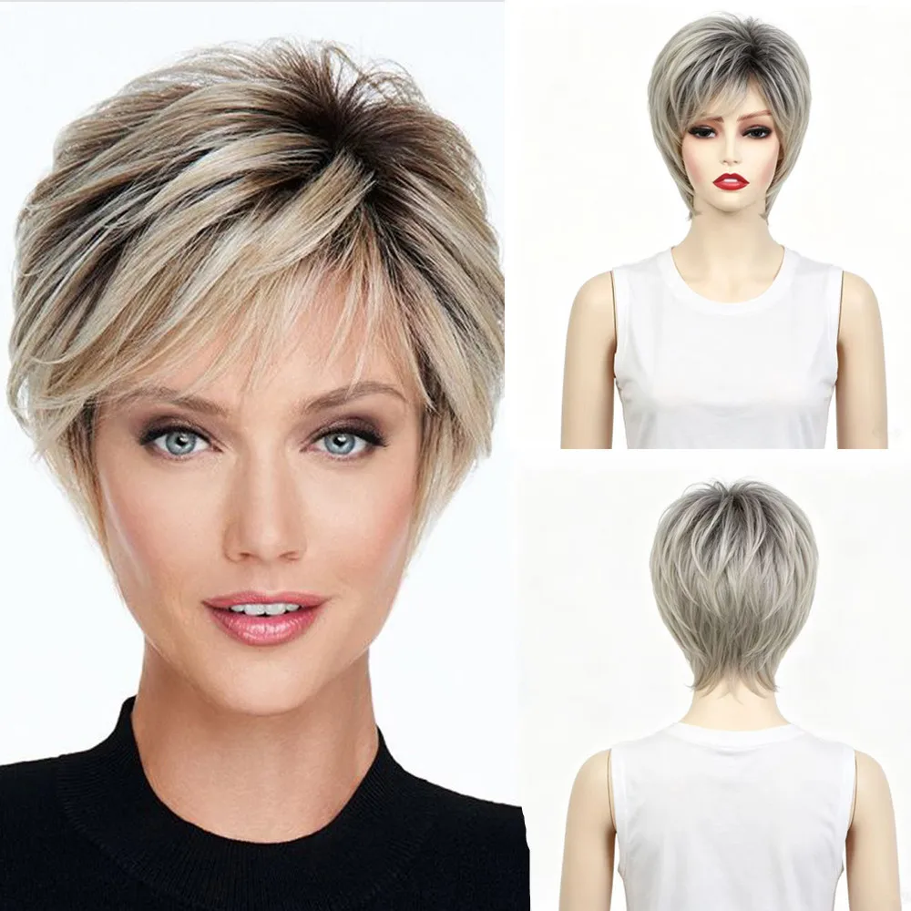 Short Pixie Bob Wig Grey Silver Synthetic Wigs For Women Heat Resistant Fiber Daily Party Natural Layered Short Hair Wig
Short Pixie Bob Wig Grey Silver Synthetic Wigs For Women Heat Resistant Fiber Daily Party Natural Layered Short Hair Wig