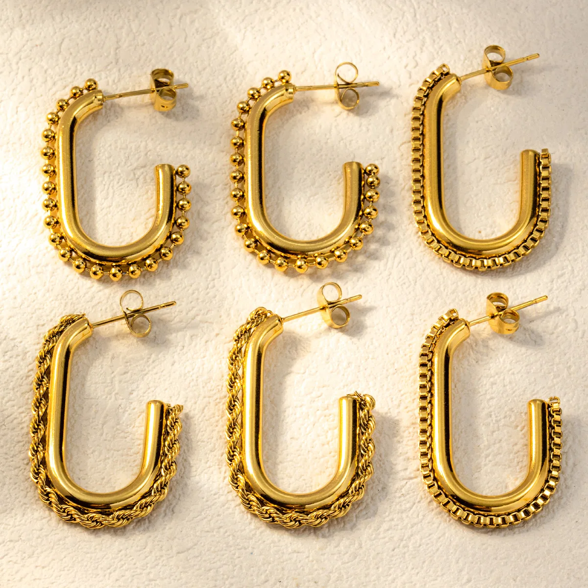 New Fashion Jewelry Women's High Quality Golden Stainless Steel C Stud Earrings RJ024
New Fashion Jewelry Women's High Quality Golden Stainless Steel C Stud Earrings RJ024