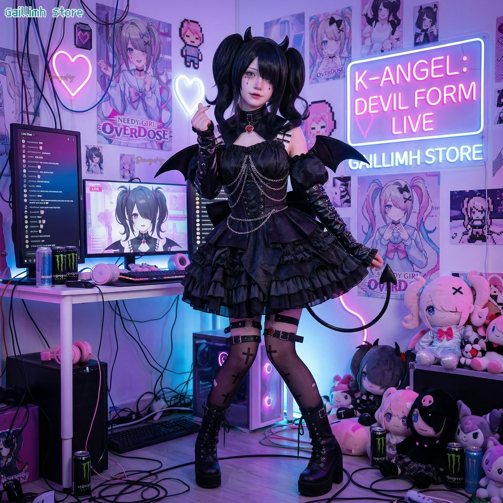 Anime Game NEEDY GIRL OVERDOSE Rain Ame Chan Cosplay Costume Outfit Dress Carnival Comic Role Play Uniform Wig
Anime Game NEEDY GIRL OVERDOSE Rain Ame Chan Cosplay Costume Outfit Dress Carnival Comic Role Play Uniform Wig
