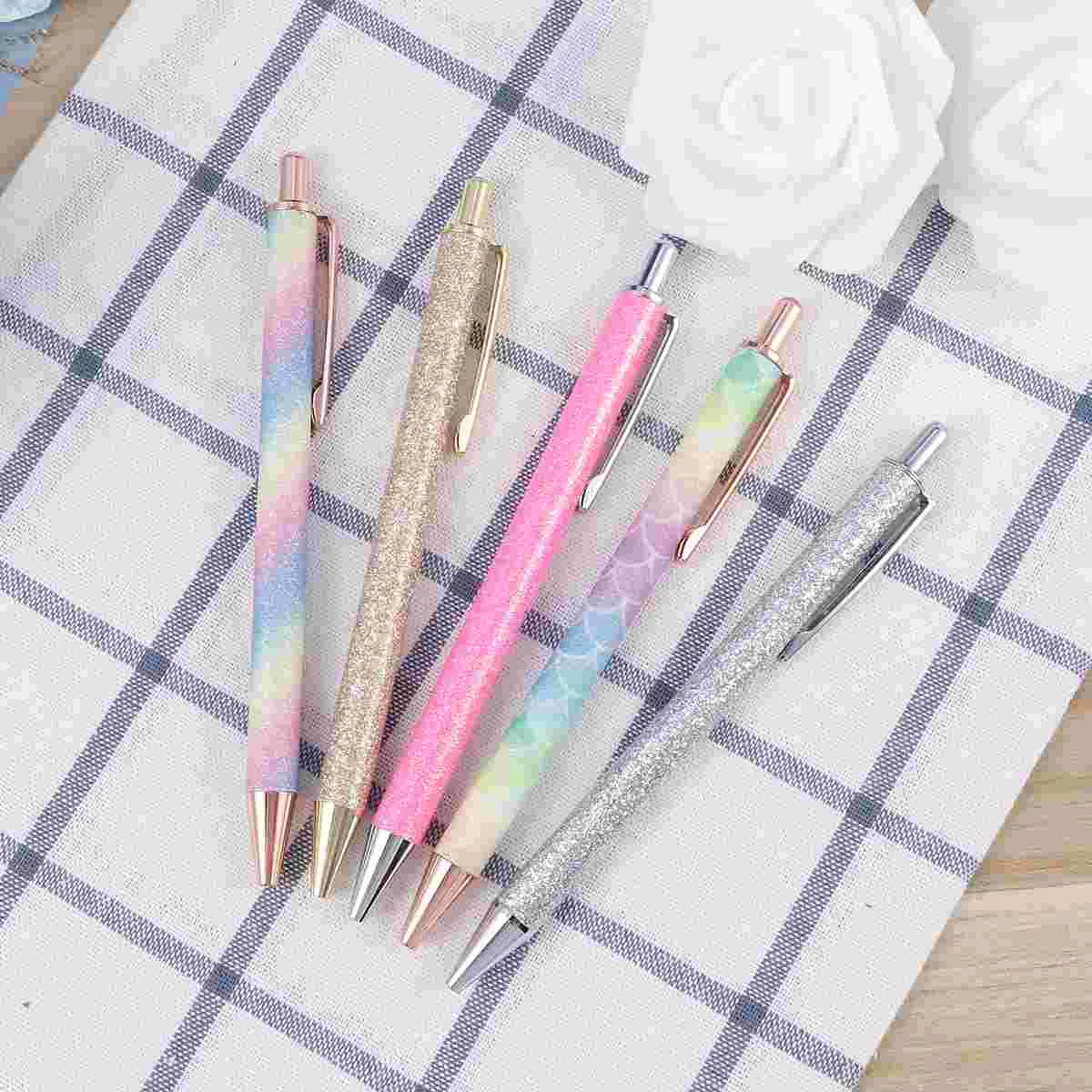 5pcs Glitter Ballpoint Pens Retractable Press Students Ballpoint Pens for Stationery Office
5pcs Glitter Ballpoint Pens Retractable Press Students Ballpoint Pens for Stationery Office