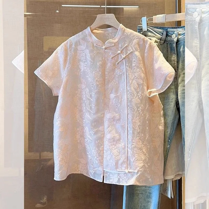 plus Size Women's Shirt Loose Fit Short Sleeve Button up Korean Style Commute Fashion Pear Shape Summer Top
plus Size Women's Shirt Loose Fit Short Sleeve Button up Korean Style Commute Fashion Pear Shape Summer Top