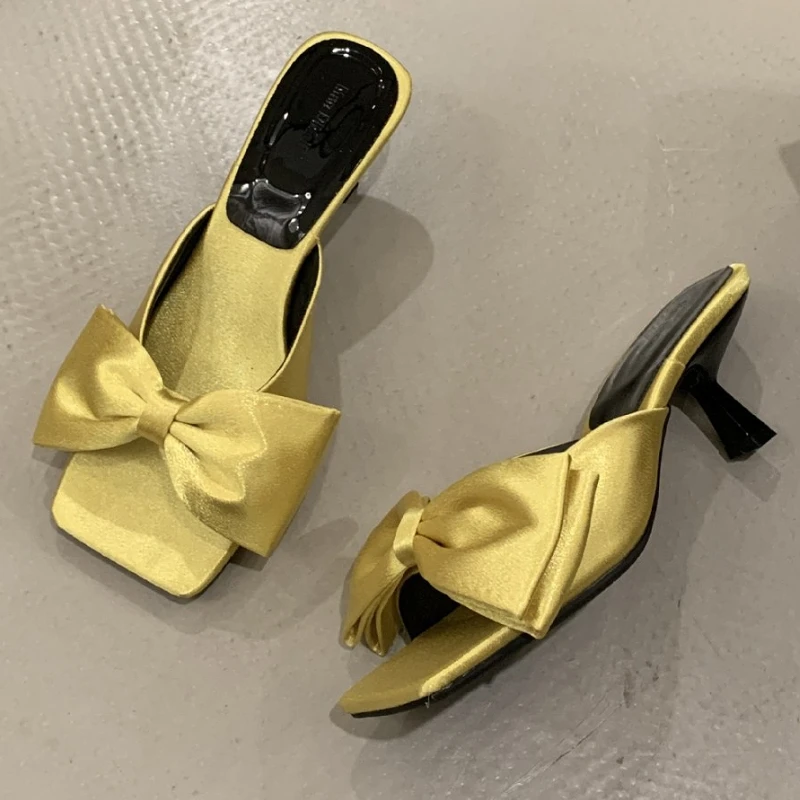 Butterfly-knot Fashion High Heels Slippers Women Square Toe Elegant Slides Ladies Summer 2025 Open Toe Slingback Sandals Women
Butterfly-knot Fashion High Heels Slippers Women Square Toe Elegant Slides Ladies Summer 2025 Open Toe Slingback Sandals Women