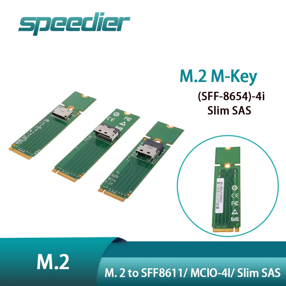 Speedier M. 2 To SFF8611 / 8612 Adapter Card / M. 2 To MCIO 4I / M-Key To Slim SAS SFF-8654 4i High Speed Converter Card
Speedier M. 2 To SFF8611 / 8612 Adapter Card / M. 2 To MCIO 4I / M-Key To Slim SAS SFF-8654 4i High Speed Converter Card