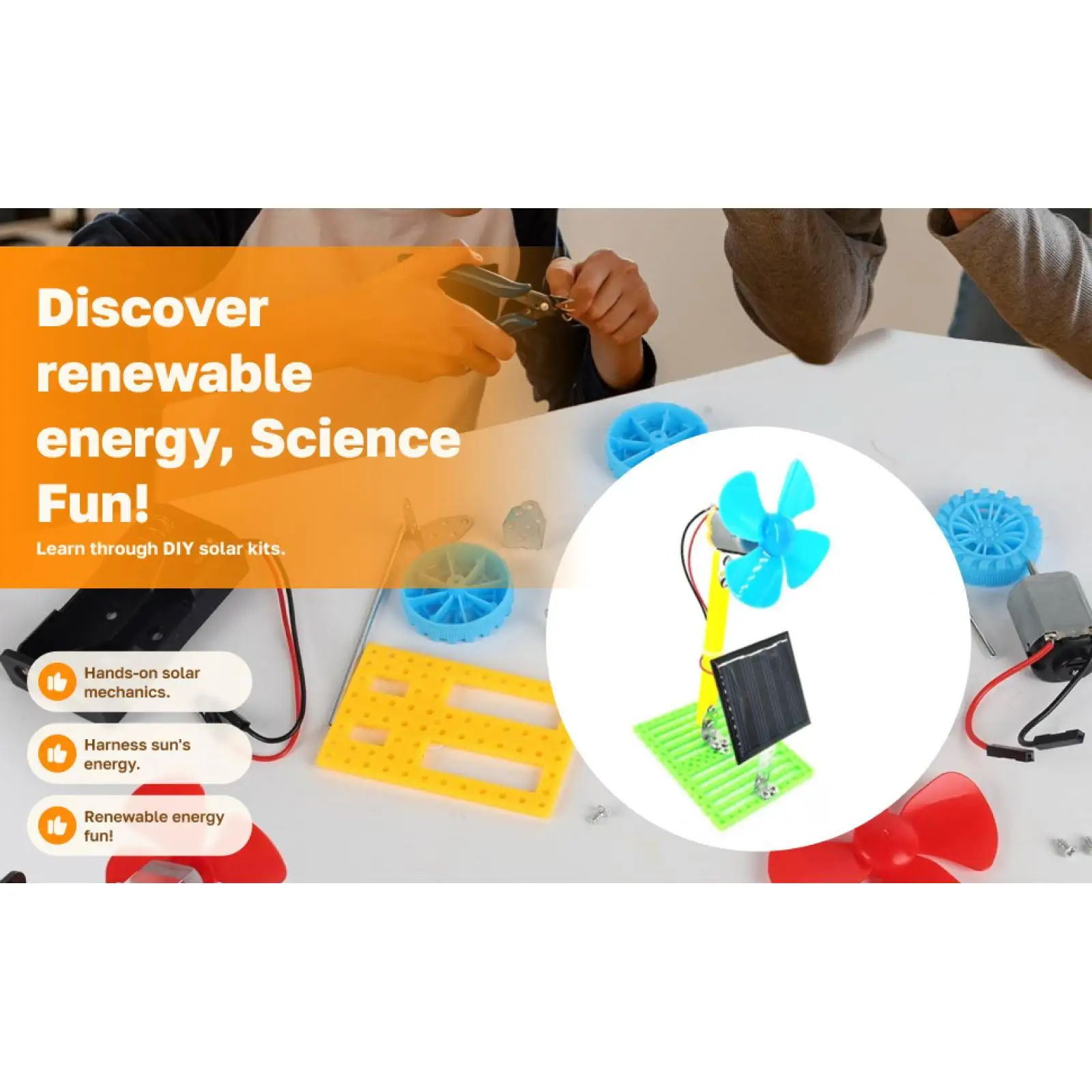 DIY Solar Powered Fan Motor Electrical Circuit 3D Puzzle Kit for Children Educational Toys Gift
DIY Solar Powered Fan Motor Electrical Circuit 3D Puzzle Kit for Children Educational Toys Gift