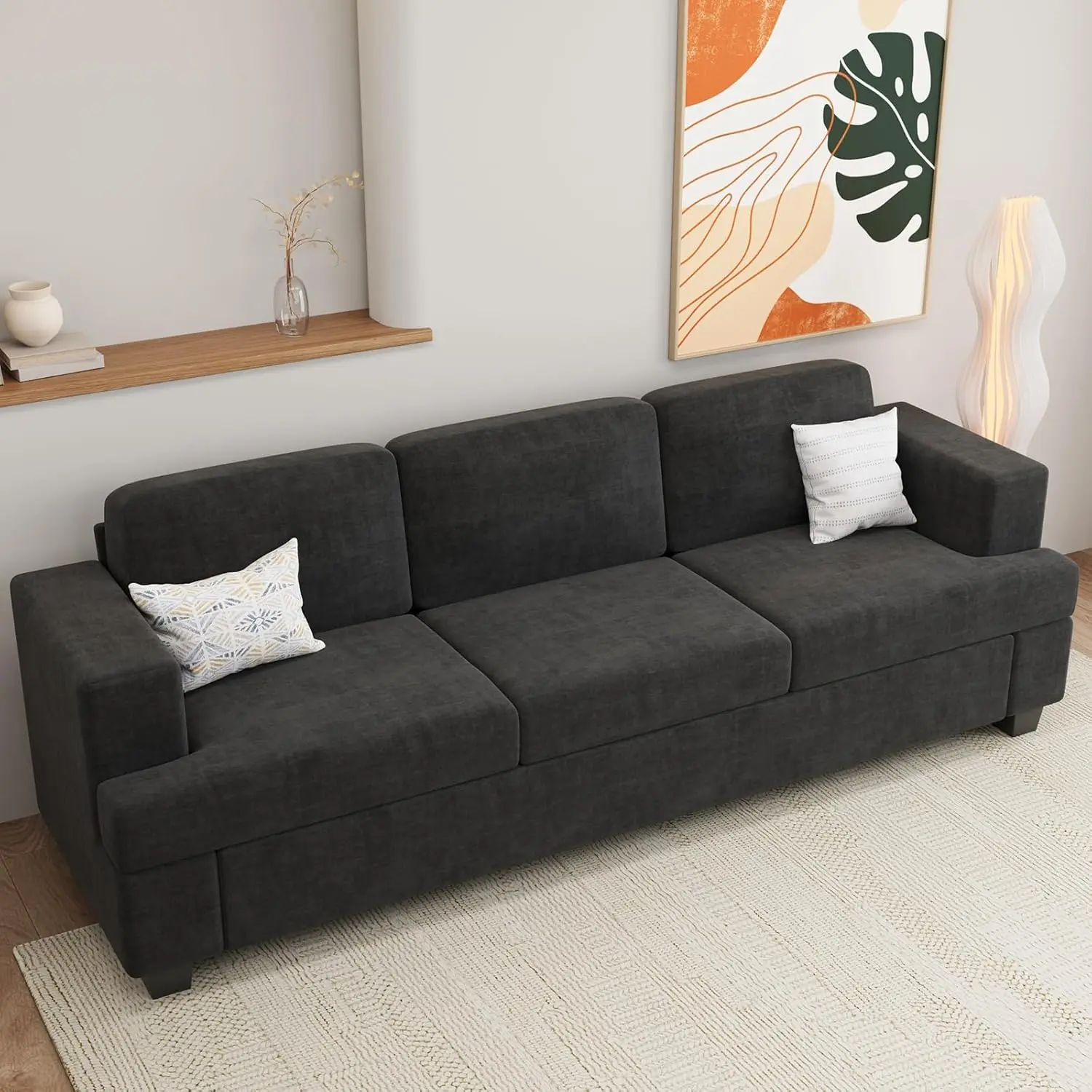 Sofa, 89"" 3-Seater Deep Seat Sofa, Modern Comfy Couches For Living Room Apartment Lounge, Dark Grey Chenille
Sofa, 89"" 3-Seater Deep Seat Sofa, Modern Comfy Couches For Living Room Apartment Lounge, Dark Grey Chenille