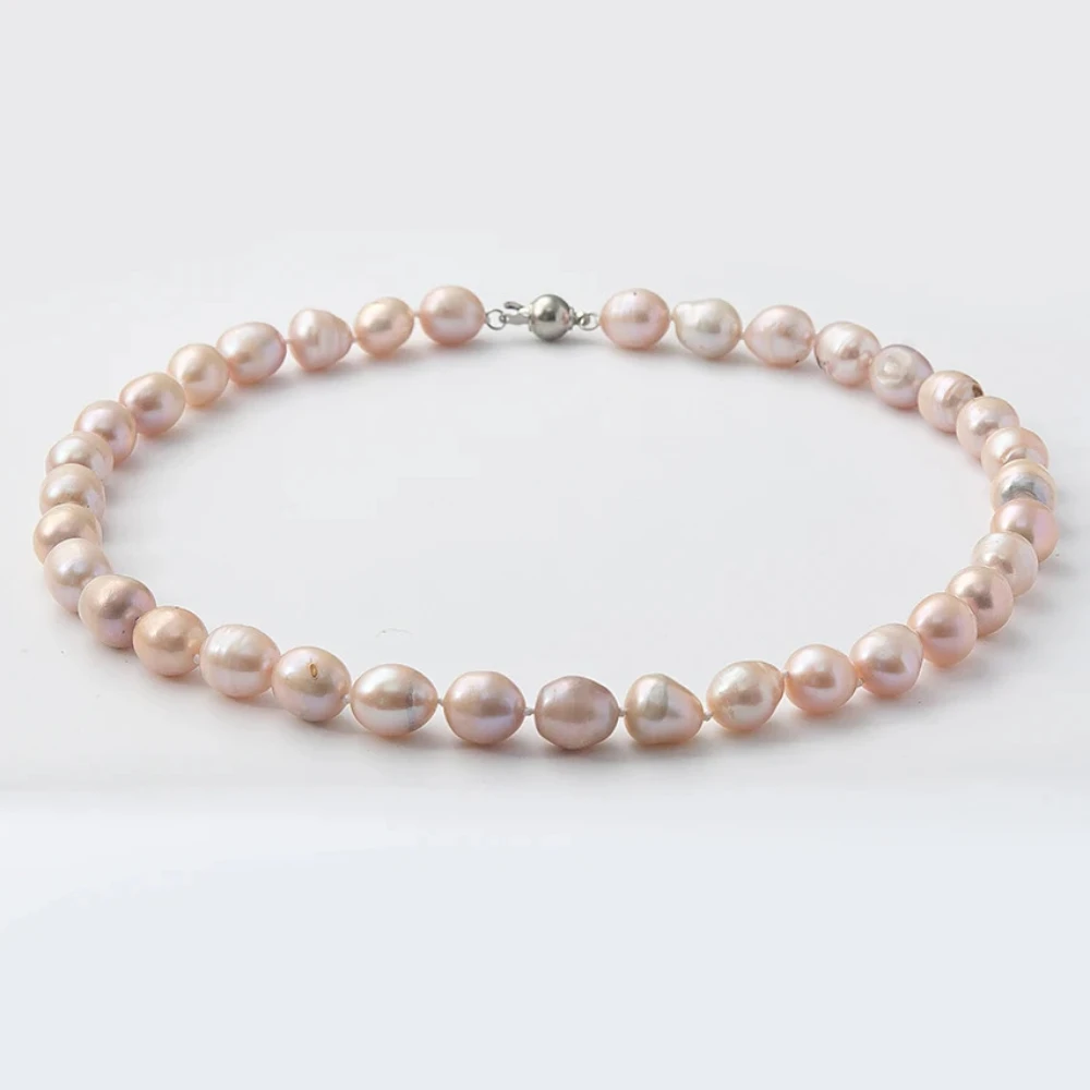 Potato Shape Pearl Necklace Natural Freshwater Purple Pink 11-12mm Pearl Beads With Magnet Buckle Real Pearls for Birthday
Potato Shape Pearl Necklace Natural Freshwater Purple Pink 11-12mm Pearl Beads With Magnet Buckle Real Pearls for Birthday