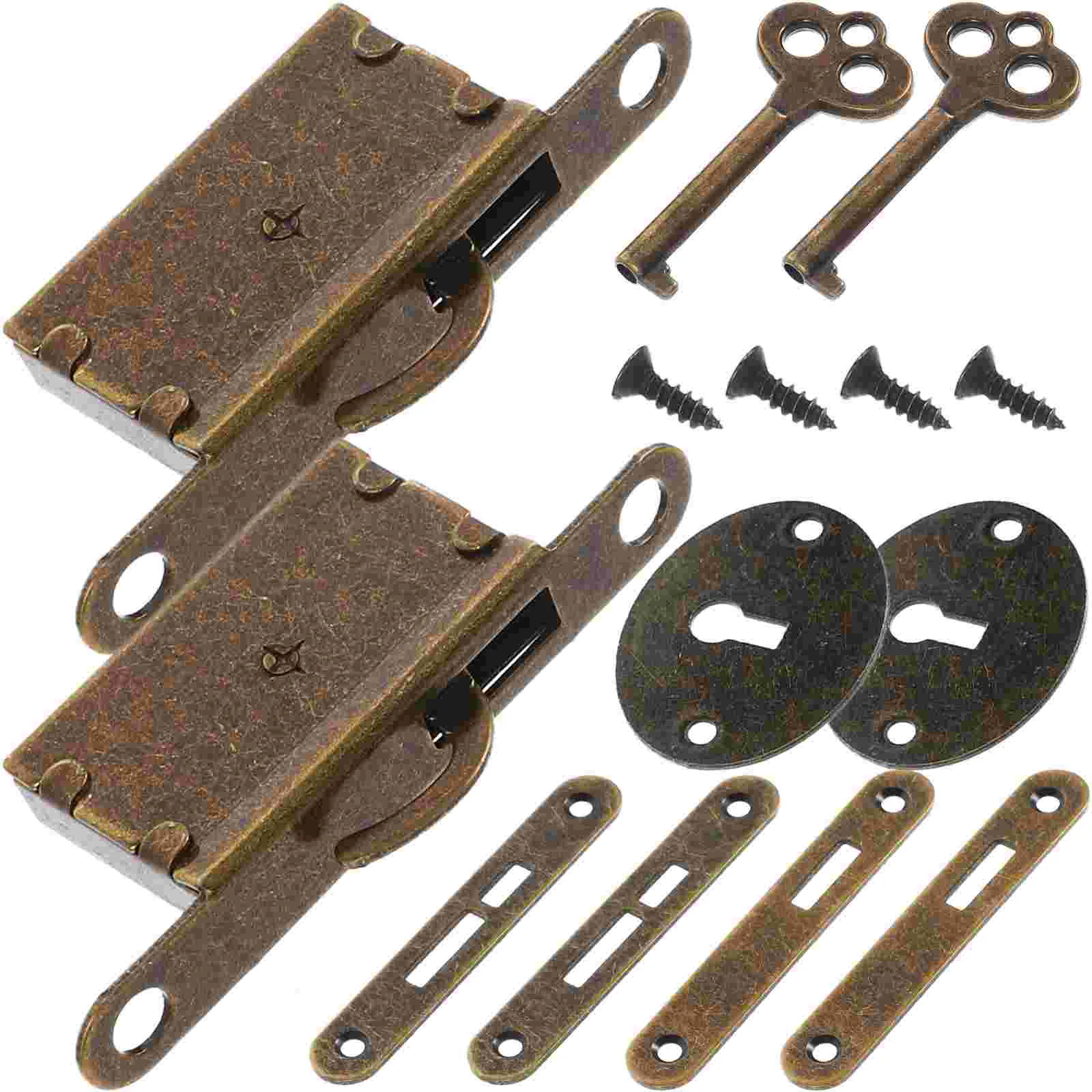2 Sets Wooden Box Hardware Accessories Vintage Lock Cabinet Padlock Latch Drawer Keys Decorative Jewelry
2 Sets Wooden Box Hardware Accessories Vintage Lock Cabinet Padlock Latch Drawer Keys Decorative Jewelry