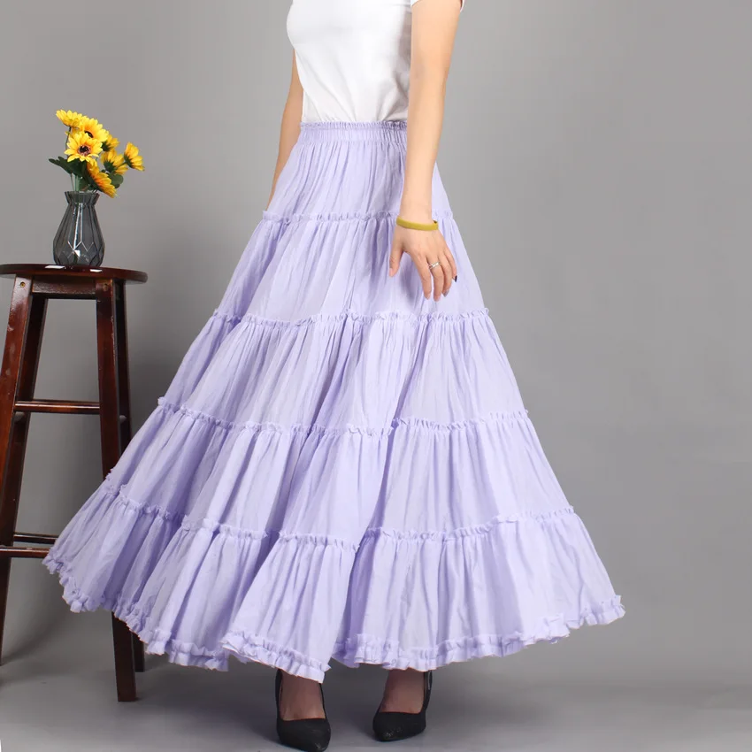 2022 Spring Women Cotton Long Skirt A-Line Skirts Women Elastic High Waist Maxi Skirts Elegant Solid Pleated Skirt Femme Outwear
2022 Spring Women Cotton Long Skirt A-Line Skirts Women Elastic High Waist Maxi Skirts Elegant Solid Pleated Skirt Femme Outwear