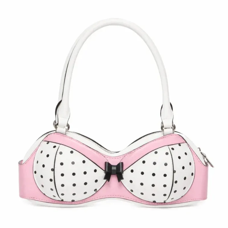 Polka Dot Bra Y2k Bags for Women Unique Novelty Cute Pink Bikini Handbag with Bow Harajuku Streetwear Funny Party Shoulder Bag
Polka Dot Bra Y2k Bags for Women Unique Novelty Cute Pink Bikini Handbag with Bow Harajuku Streetwear Funny Party Shoulder Bag