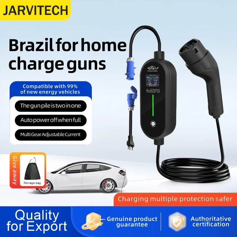 7KW 32A Type 2 IEC62196 Portable EV Charger with 16A Brazilian Plug Adapter 2-in-1 Cable 3M 5M 10M Electric Vehicle Wall Box
7KW 32A Type 2 IEC62196 Portable EV Charger with 16A Brazilian Plug Adapter 2-in-1 Cable 3M 5M 10M Electric Vehicle Wall Box