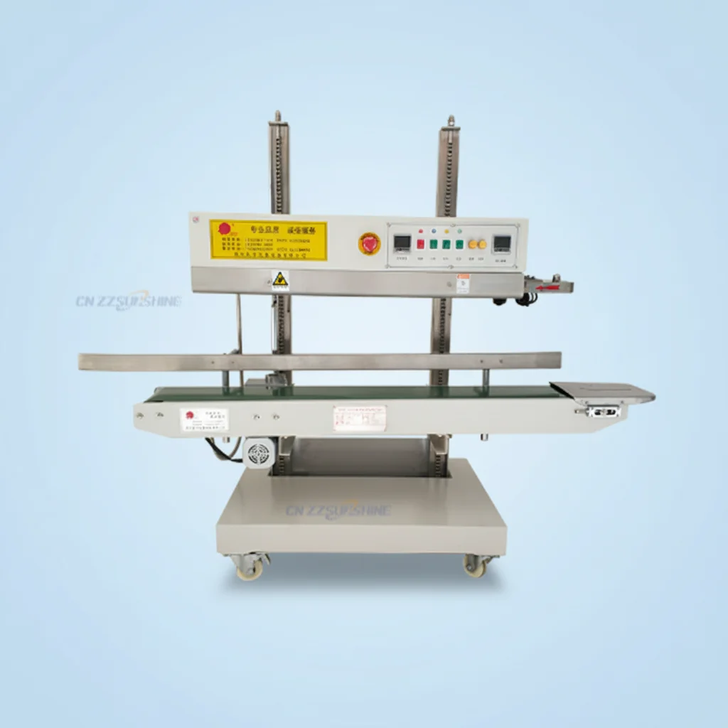 Wide Range Semi-automatic Vertical Band Sealer for Stand up Pouch and Doypack Bag with air and Nitrogen Gas Flush
Wide Range Semi-automatic Vertical Band Sealer for Stand up Pouch and Doypack Bag with air and Nitrogen Gas Flush