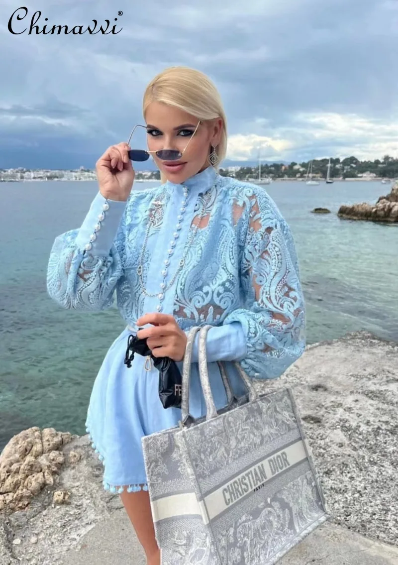 2025 Summer and Autumn Dopamine New Holiday Style Hollow Lantern Sleeves Long Temperament with Shorts Suit For Women
2025 Summer and Autumn Dopamine New Holiday Style Hollow Lantern Sleeves Long Temperament with Shorts Suit For Women