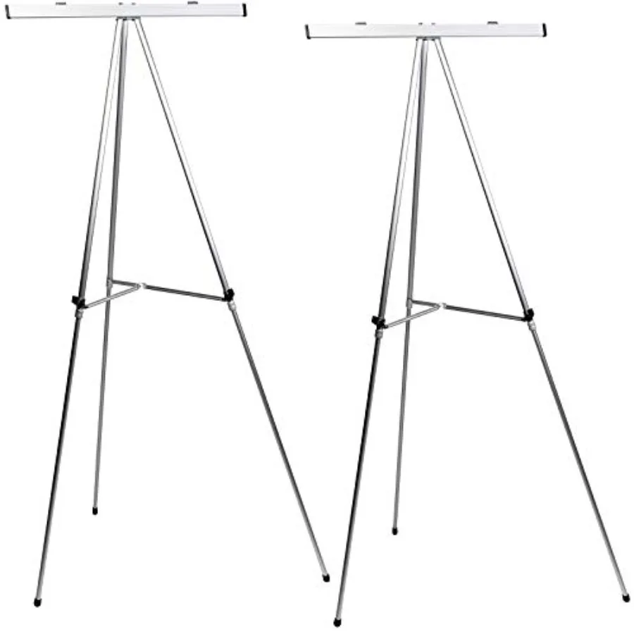 Aluminum Flip-Chart Presentation Easel Stand: 2-Pack with Telescoping Legs 70 Inches Silver
Aluminum Flip-Chart Presentation Easel Stand: 2-Pack with Telescoping Legs 70 Inches Silver