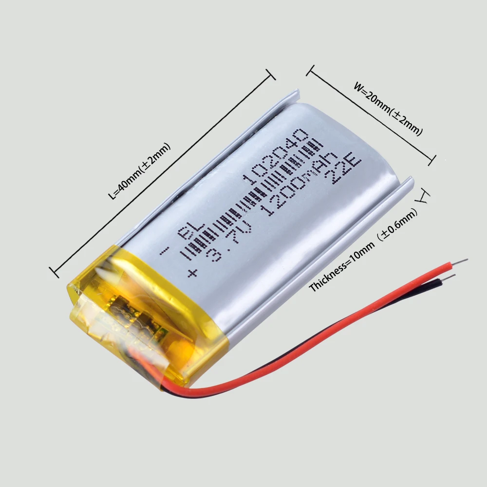 102040 3.7V 1200mAH Polymer lithium ion / Li-ion battery FOR MP3 DVR LED lamp GPS Voice recorder
102040 3.7V 1200mAH Polymer lithium ion / Li-ion battery FOR MP3 DVR LED lamp GPS Voice recorder