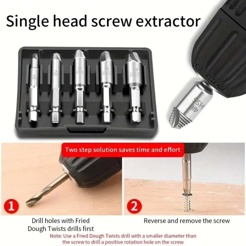 Titanium Coated Screw Extractor Set Hardened Steel Universal Tool Broken Bolt Remover 5 Pieces Set Hex Shank Easy Out Drill Tool
Titanium Coated Screw Extractor Set Hardened Steel Universal Tool Broken Bolt Remover 5 Pieces Set Hex Shank Easy Out Drill Tool