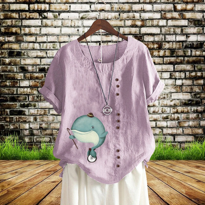 2022 Ladies Breathable Casual Summer Loose Slim Cartoon Printed Round Neck Short Sleeve T-Shirt Linen Shirt Top XS-5XL
2022 Ladies Breathable Casual Summer Loose Slim Cartoon Printed Round Neck Short Sleeve T-Shirt Linen Shirt Top XS-5XL
