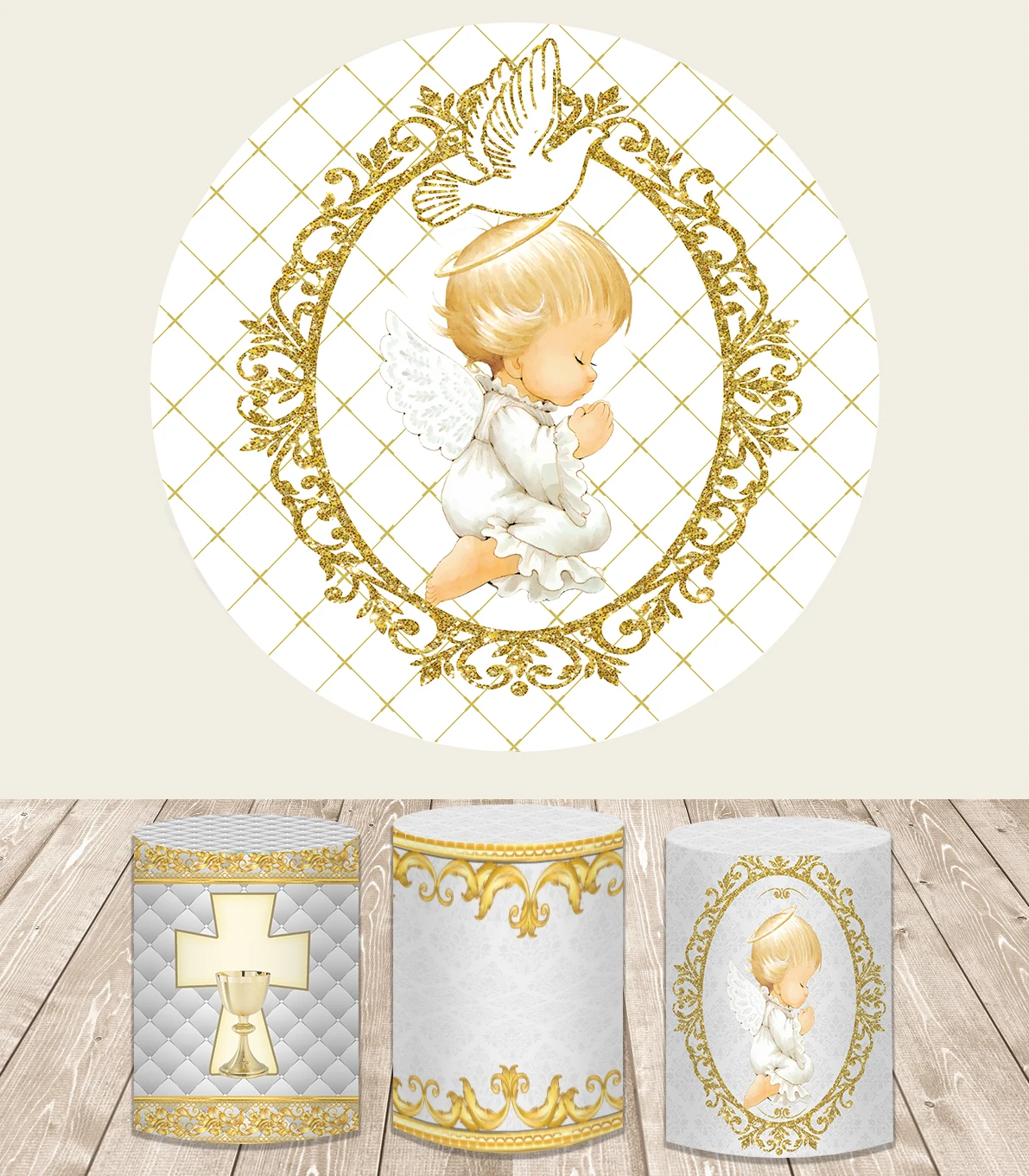 My First Communion Baptism Round Cylinder Backdrop Cover For Boy Girl Baby Shower Angel Christening Day Decor Circle Backgrounds
My First Communion Baptism Round Cylinder Backdrop Cover For Boy Girl Baby Shower Angel Christening Day Decor Circle Backgrounds