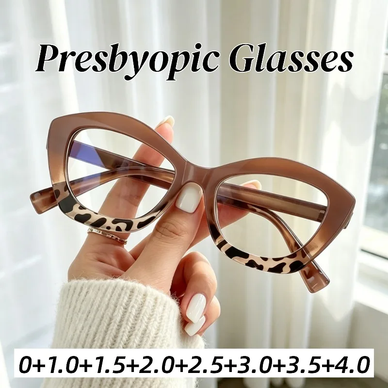 New Stylish Large Frame Anti-blue Light Cat Eye Presbyopia Glasses Vintage Fashion HD Outdoor Reading Eyeglasses for Female Male
New Stylish Large Frame Anti-blue Light Cat Eye Presbyopia Glasses Vintage Fashion HD Outdoor Reading Eyeglasses for Female Male