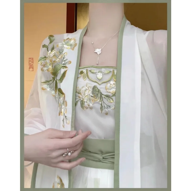 2024 Spring Elegant Song Dynasty White Lace Floral Embroidery Hanfu Dress Suit Suspender Robe Skirt for Women Vestidos Chinos
2024 Spring Elegant Song Dynasty White Lace Floral Embroidery Hanfu Dress Suit Suspender Robe Skirt for Women Vestidos Chinos