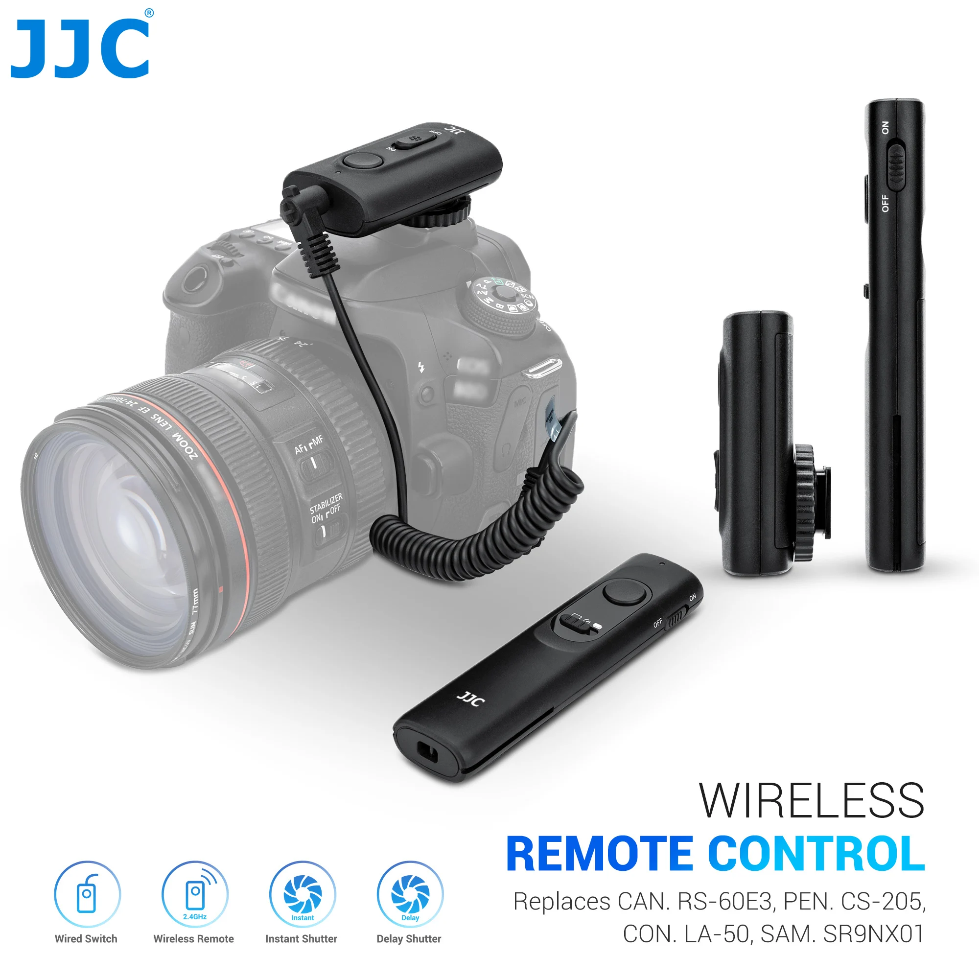 JJC Camera Remote Shutter Release Wireless Radio Control for Canon Rebel T7 T6 T5 T8i T7i SL3 EOS R RP R100 R7 R6 Mark II R50
JJC Camera Remote Shutter Release Wireless Radio Control for Canon Rebel T7 T6 T5 T8i T7i SL3 EOS R RP R100 R7 R6 Mark II R50