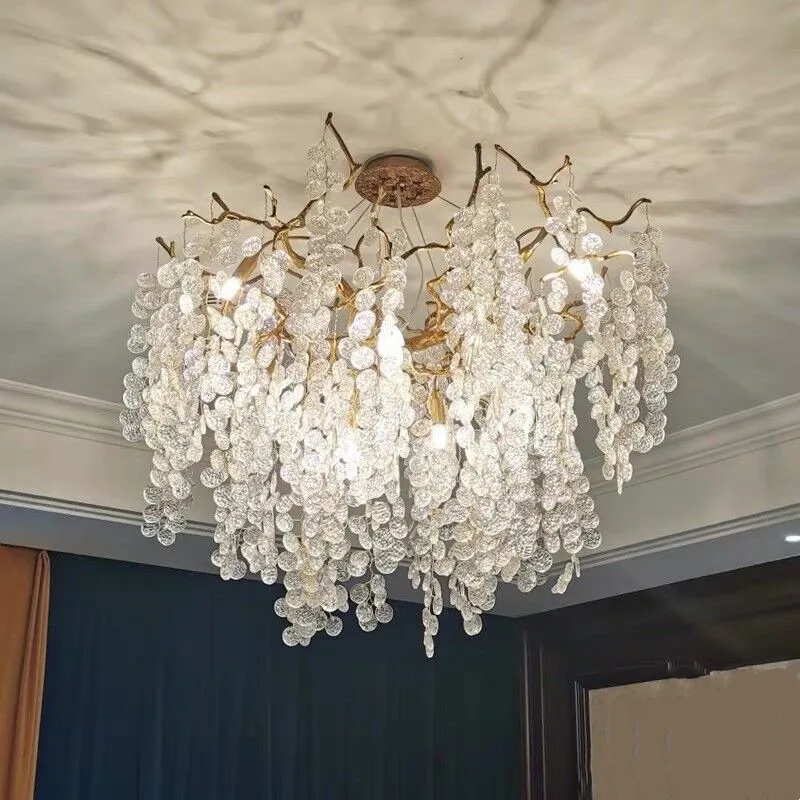 Light luxury crystal living room ceiling chandelier French restaurant modern atmosphere bedroom luxury shop money tree lamp
Light luxury crystal living room ceiling chandelier French restaurant modern atmosphere bedroom luxury shop money tree lamp