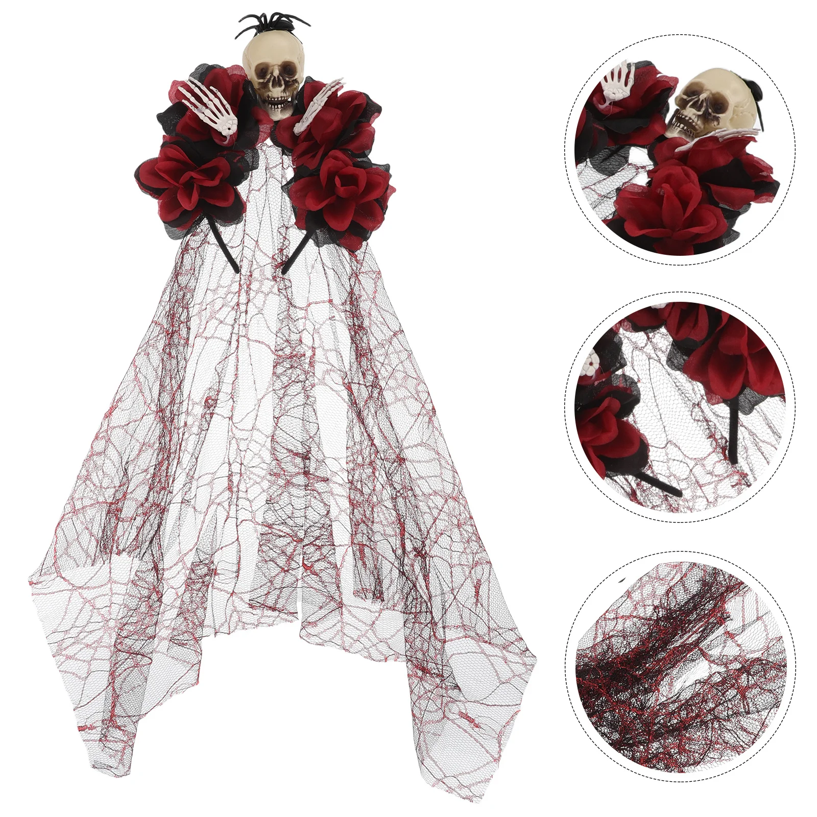 Halloween Skull Flower Veil Headband Black Roses Lightweight Mesh Comfortable Witch of The Dead Cosplay Hair
Halloween Skull Flower Veil Headband Black Roses Lightweight Mesh Comfortable Witch of The Dead Cosplay Hair