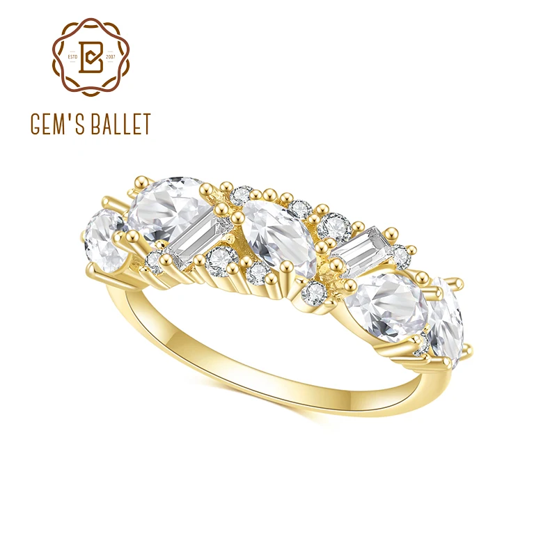 GEM'S BALLET Moissanite Rings 925 Sterling Silver Gold Plated Colorless Moissanite Wedding Band Ring Gift For Her
GEM'S BALLET Moissanite Rings 925 Sterling Silver Gold Plated Colorless Moissanite Wedding Band Ring Gift For Her