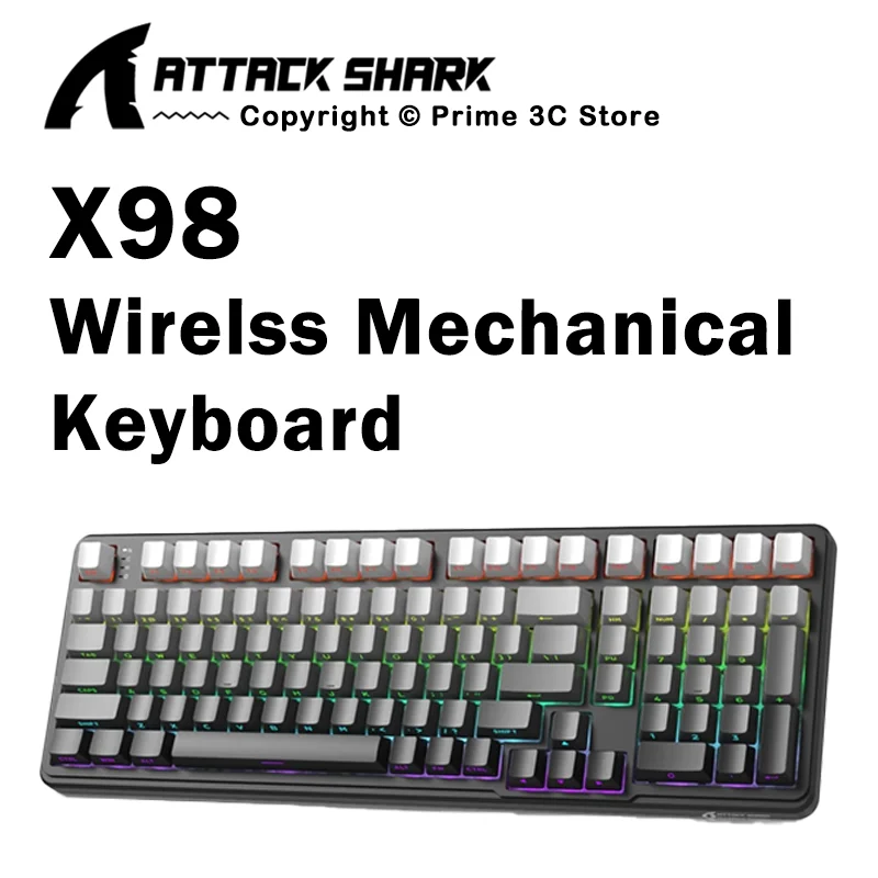 ATTACK SHARK X98 Full-Size Wireless Mechanical Keyboard, Tri-Mode Bluetooth, Gasket, Hot-Swap, RGB, PBT, 4000mAh Large Battery
ATTACK SHARK X98 Full-Size Wireless Mechanical Keyboard, Tri-Mode Bluetooth, Gasket, Hot-Swap, RGB, PBT, 4000mAh Large Battery
