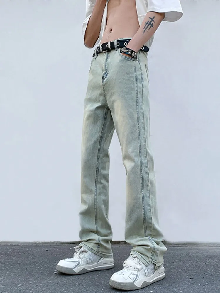 Spring Autumn Men's Slim Straight Leg Jeans Thin Denim Pants High Street Sle Wear Resistant Micro Flare Cuff Trendy Brand
Spring Autumn Men's Slim Straight Leg Jeans Thin Denim Pants High Street Sle Wear Resistant Micro Flare Cuff Trendy Brand