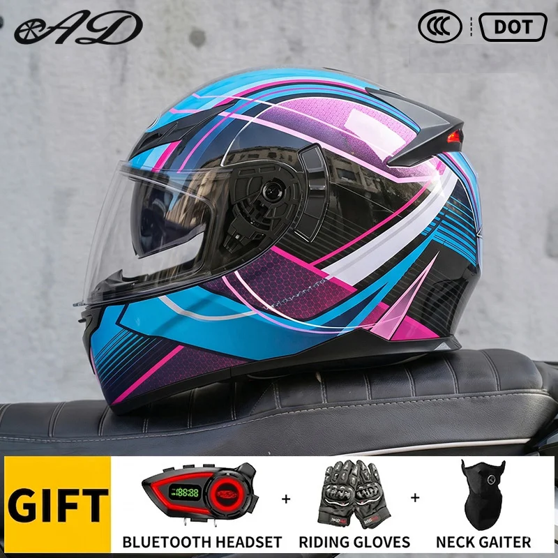Hot Sale Motorcycle Helmets Dual Lens Helmet with Bluetooth Glove Three Piece Set Cycling ABS Safety Helmet AD Factory Wholesale
Hot Sale Motorcycle Helmets Dual Lens Helmet with Bluetooth Glove Three Piece Set Cycling ABS Safety Helmet AD Factory Wholesale