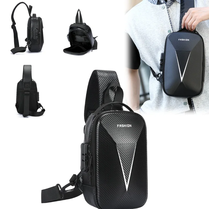 Men Sling Bag Theft Proof Code Lock Water Repellent Carbon Grain Rigid Shell Chest Bag with Mesh Strap for Daily Commute Travel
Men Sling Bag Theft Proof Code Lock Water Repellent Carbon Grain Rigid Shell Chest Bag with Mesh Strap for Daily Commute Travel