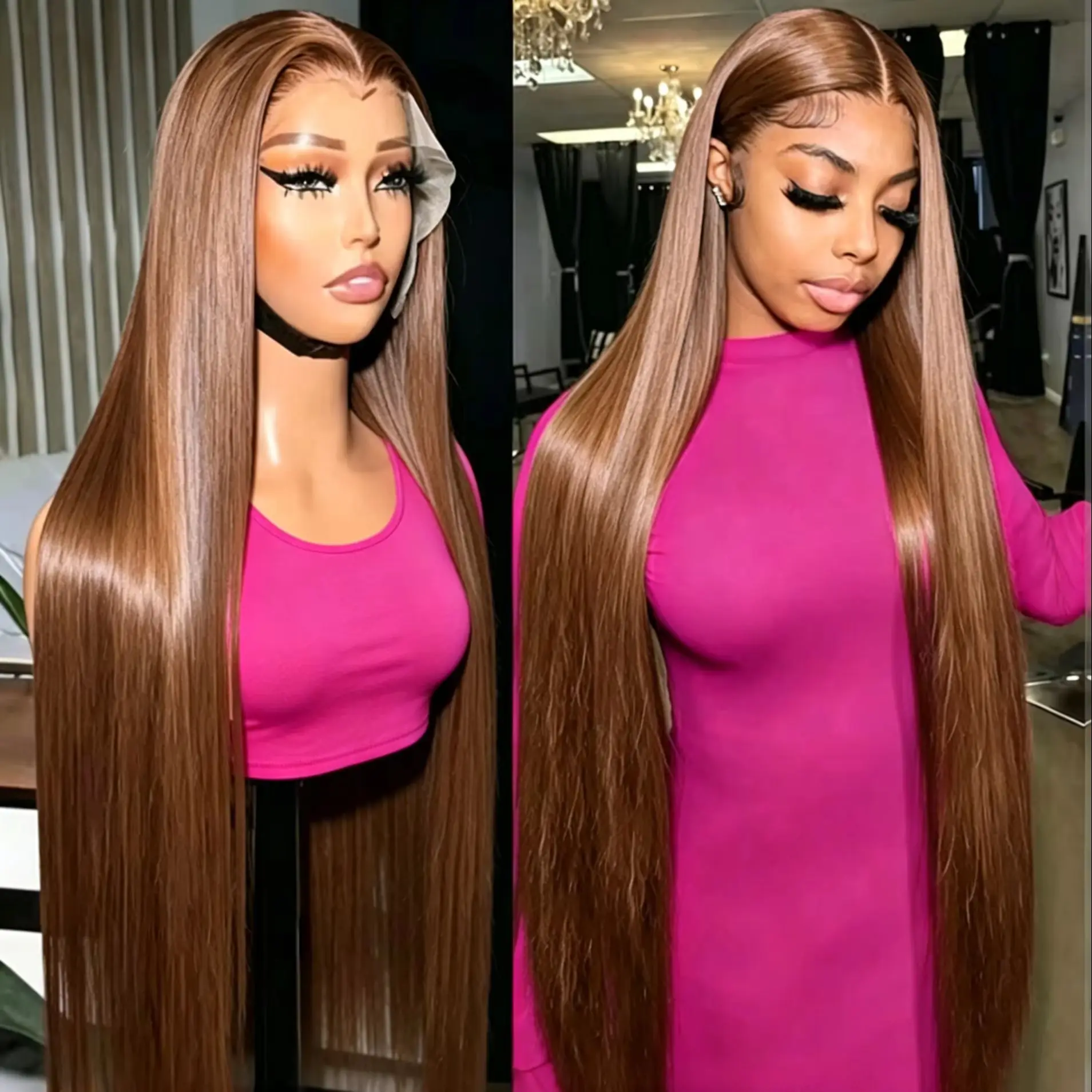 #4 Chocolate Brown Straight Human Hair Wig 44 Inches 13x6 Transparent HD Lace Frontal Pre Plucked Natural Hairline Wig For Women
#4 Chocolate Brown Straight Human Hair Wig 44 Inches 13x6 Transparent HD Lace Frontal Pre Plucked Natural Hairline Wig For Women