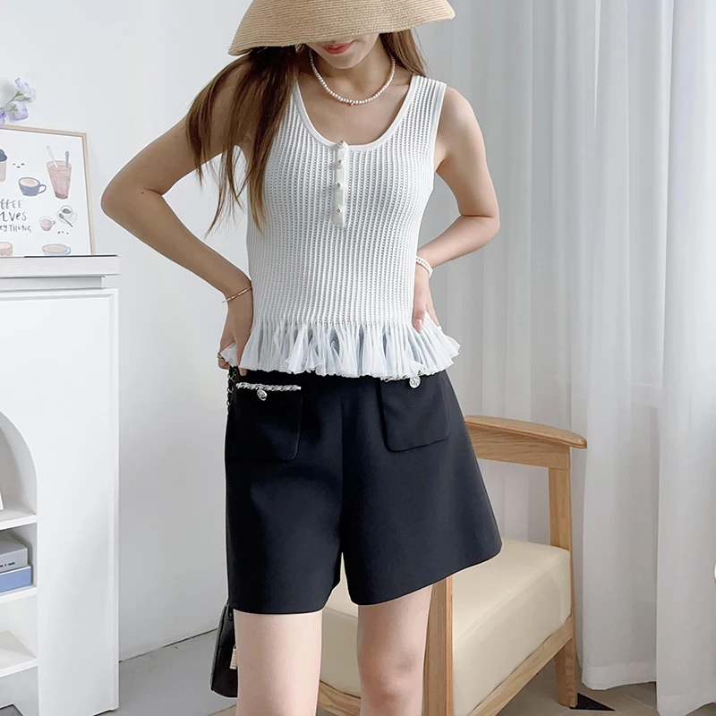 Original JR Ele 25 Summer Girl Sle Lace Trim Fre Hollow Knitted Slim Work Number Vest Women's Faion Summer Top
Original JR Ele 25 Summer Girl Sle Lace Trim Fre Hollow Knitted Slim Work Number Vest Women's Faion Summer Top